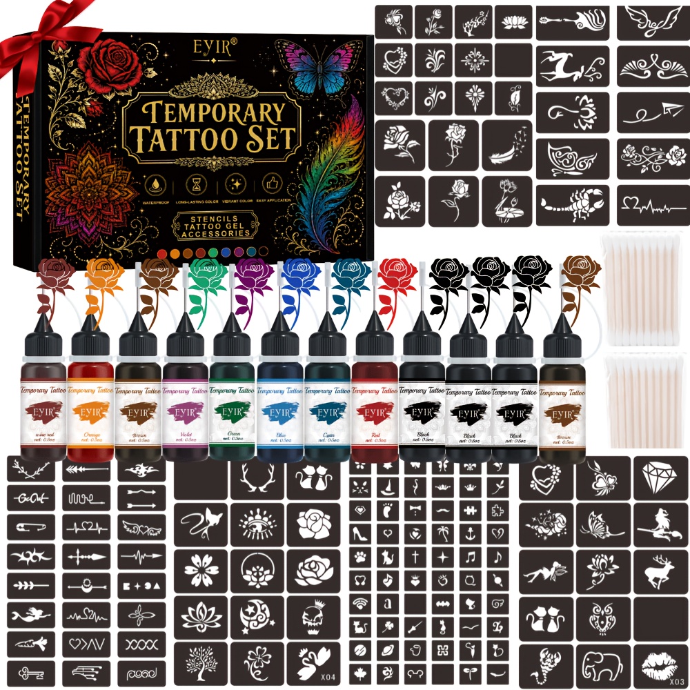 Gel Ink Pen Set - Kit per Tatuaggi Temporanei in Gel
