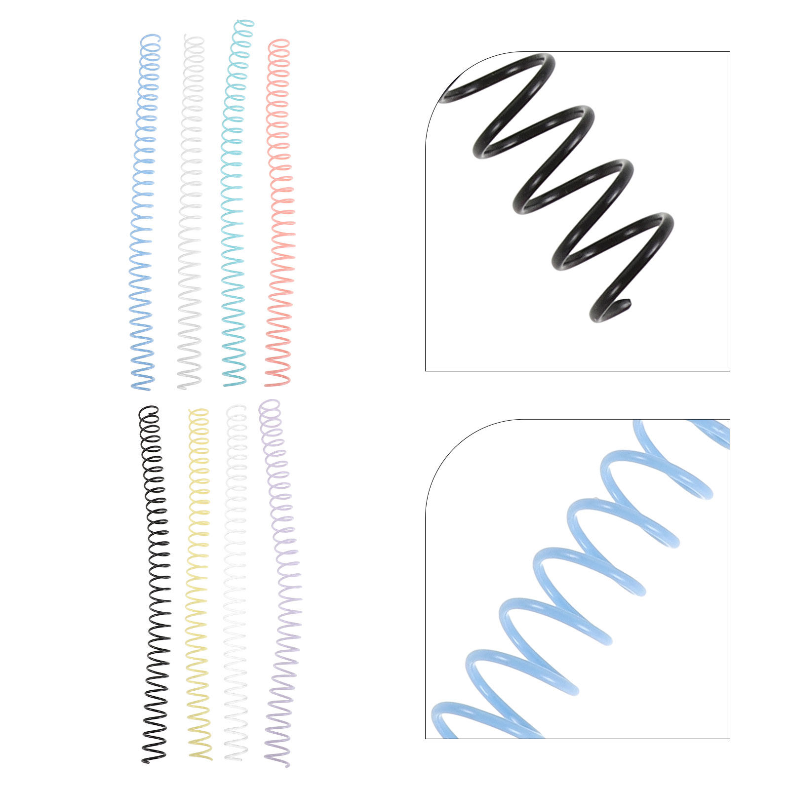 Binding Comb Plastic - 8 Pezzi di Spirali in Plastica