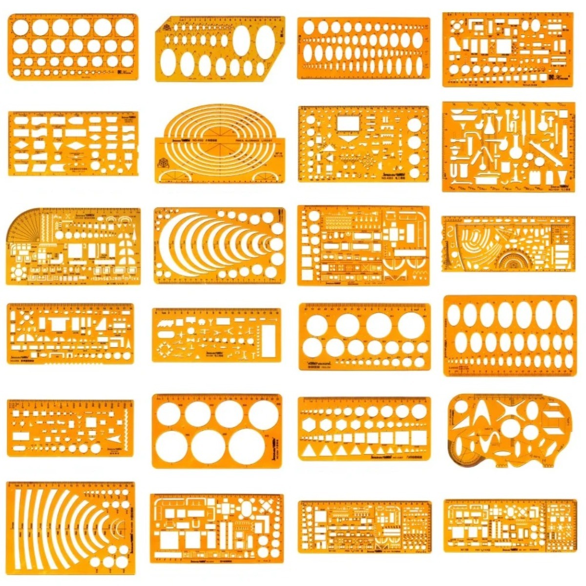 Ruler Set Transparent - Set di modelli di disegno geometrico