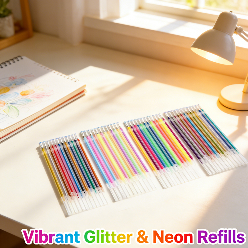 Gel Ink Pen Set - Set di 12-100 Ricariche per Penne