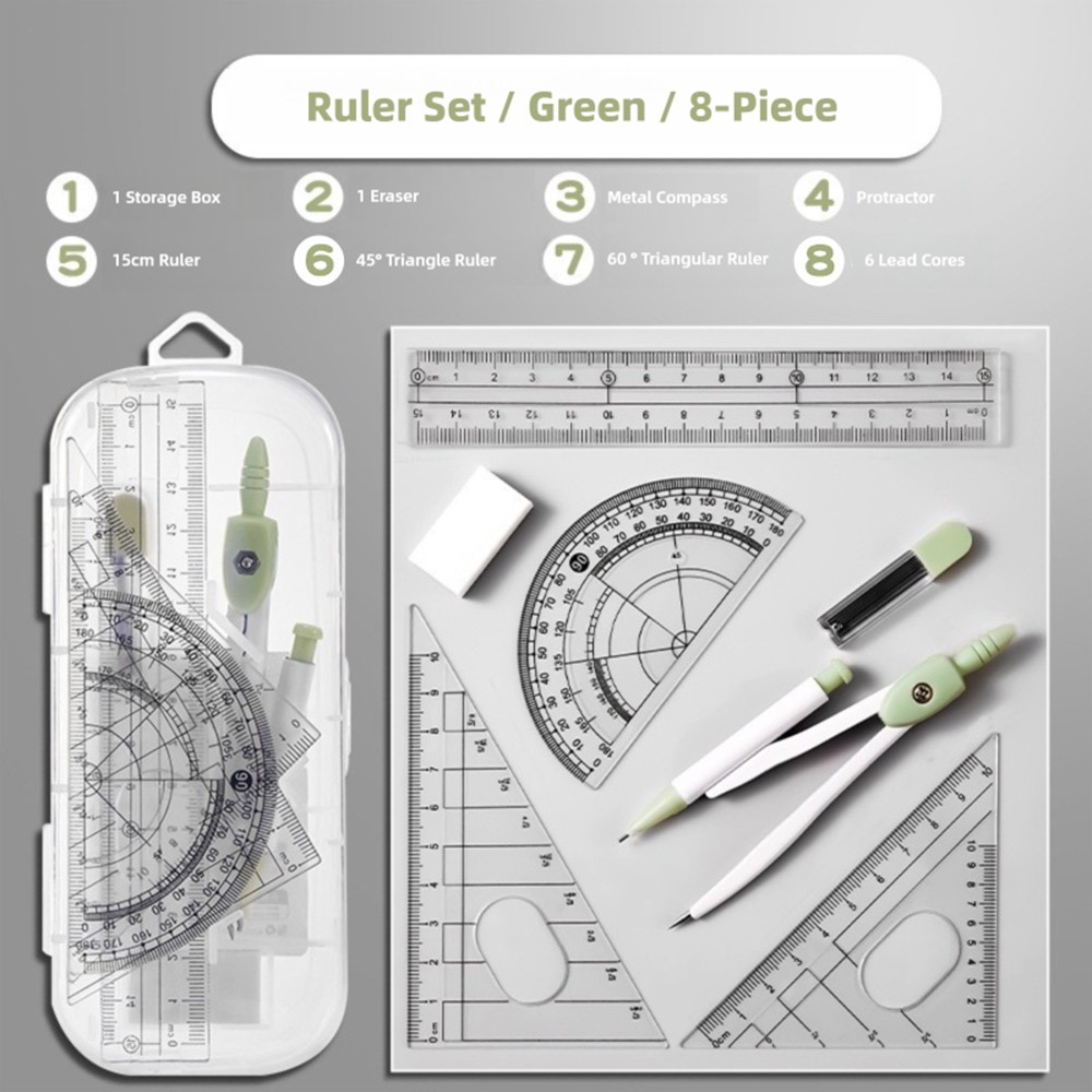 Compass Geometry Set - 8 pz/set bussole righello in plastica