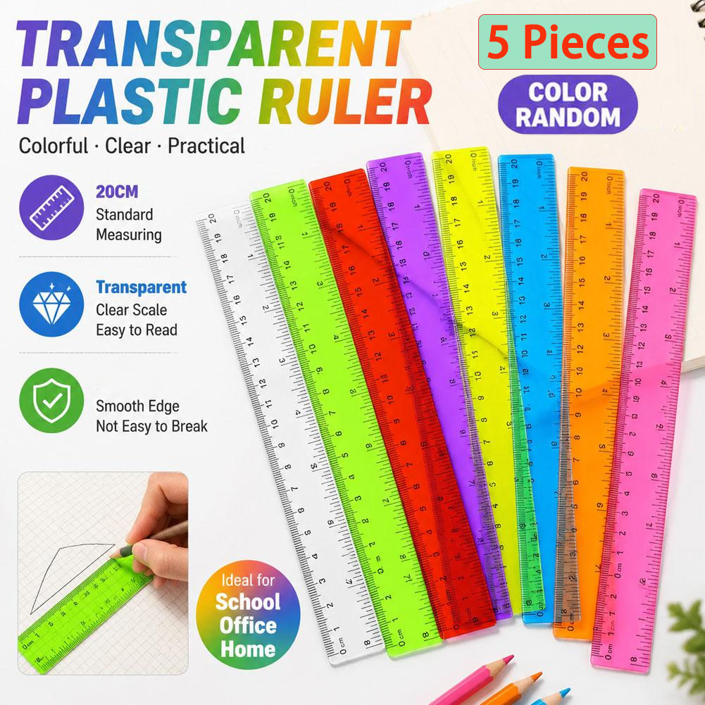 5 righelli in plastica di colo - Ruler Set Transparent recensione e prezzo
