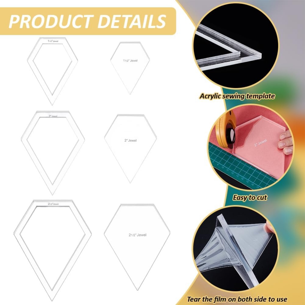 16 dimensioni modello per quil - Ruler Set Transparent recensione e prezzo