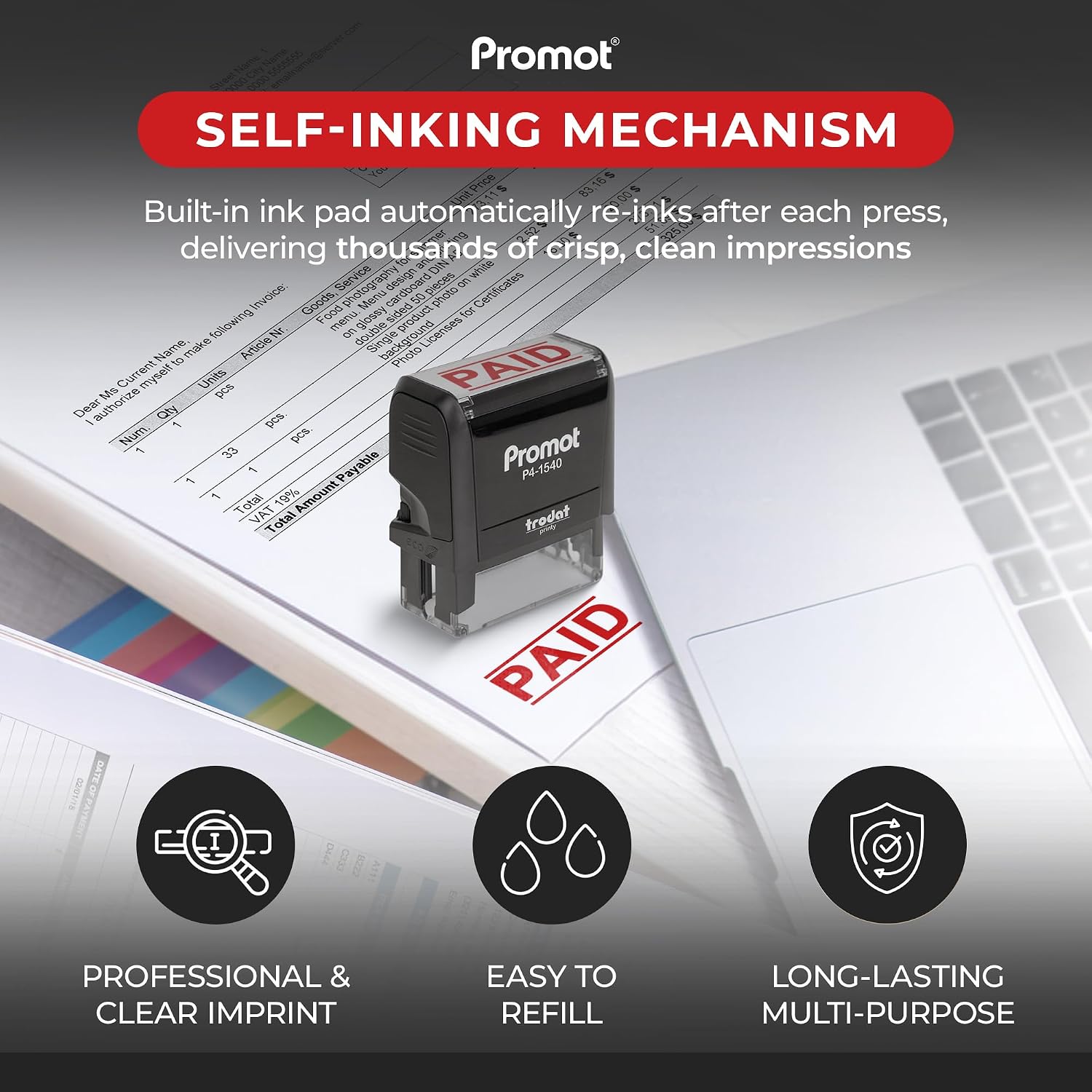 Timbro Autoinchiostrante Rosso - Self Inking Stamp recensione e prezzo